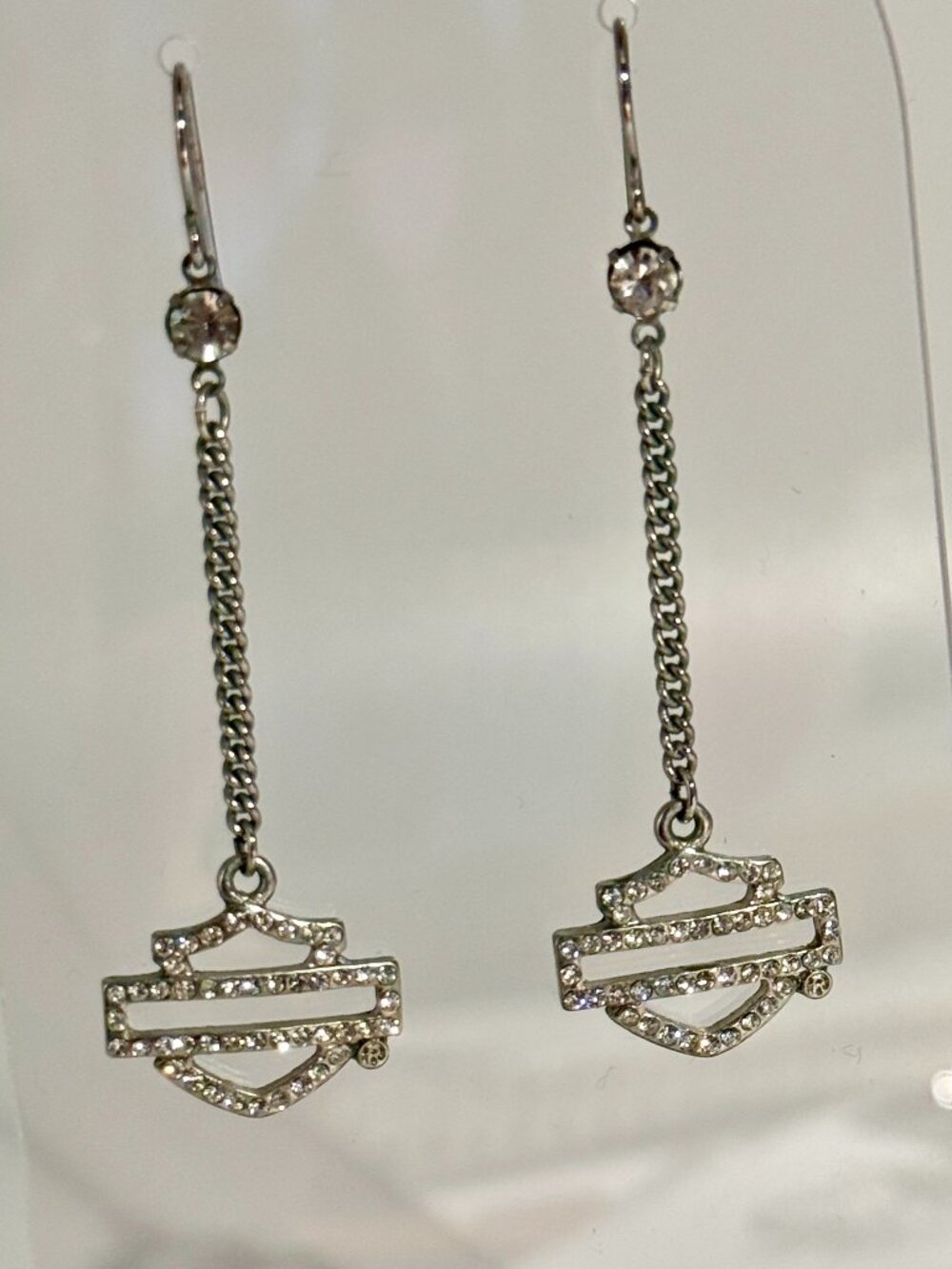Harley Davidson Bling Dangle Earrings